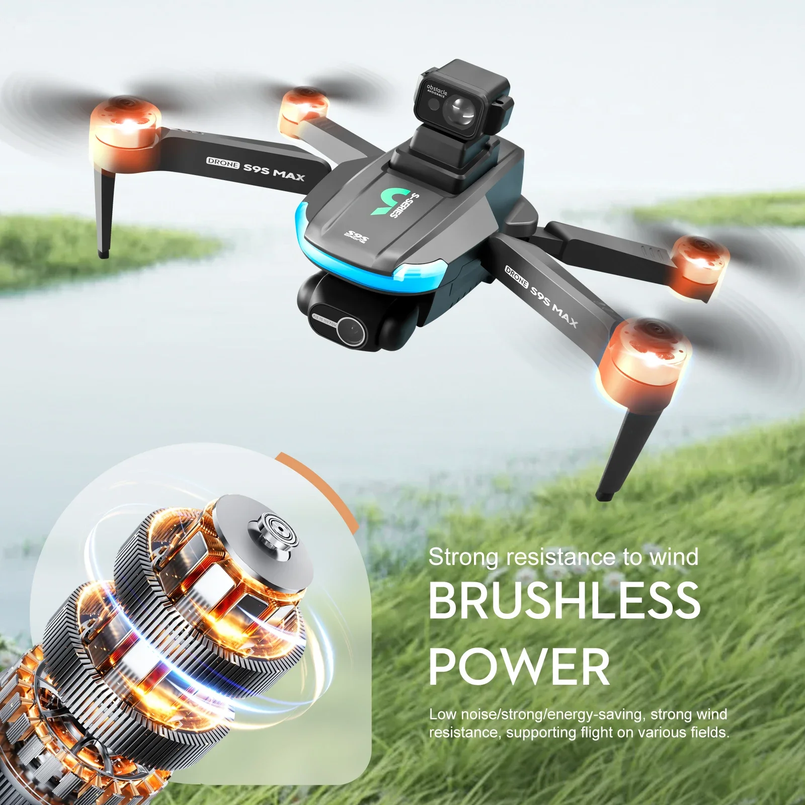 Novo s9s max mini drone 4k 2 e - Drone Gps Mount avaliação e preço